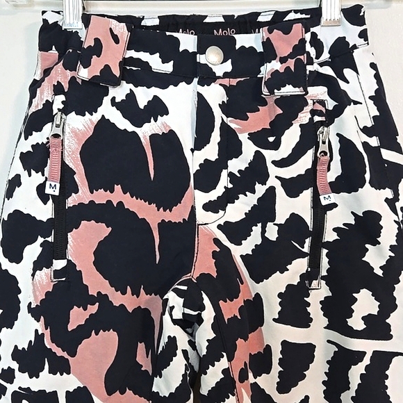 Molo Kids Pink/Black/Cream Animal Print Ski Pants, Size 122 EU (6-7 US) ~ VGUC - Picture 2 of 16